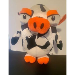 Classic Toy Company Neon orange, Black, White Cow Plush Toy 16" Long